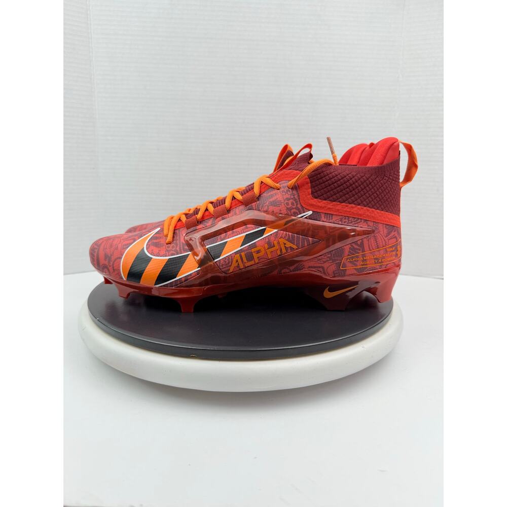 Nike Alpha Menace 4 Elite NRG Mens Size 11 Orange Red Football Cleats FQ4046-600